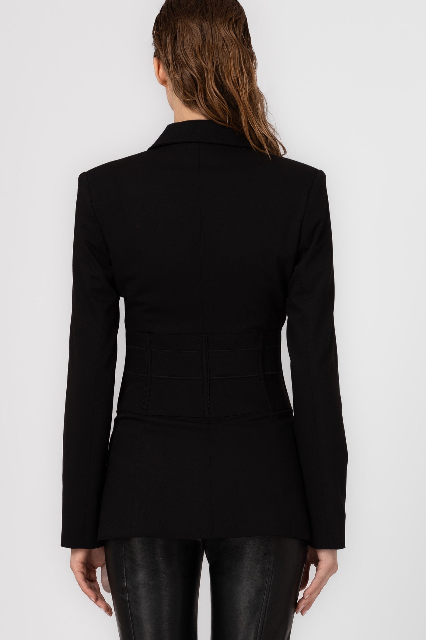 Blazer negru cu inchidere frontala Tomboy