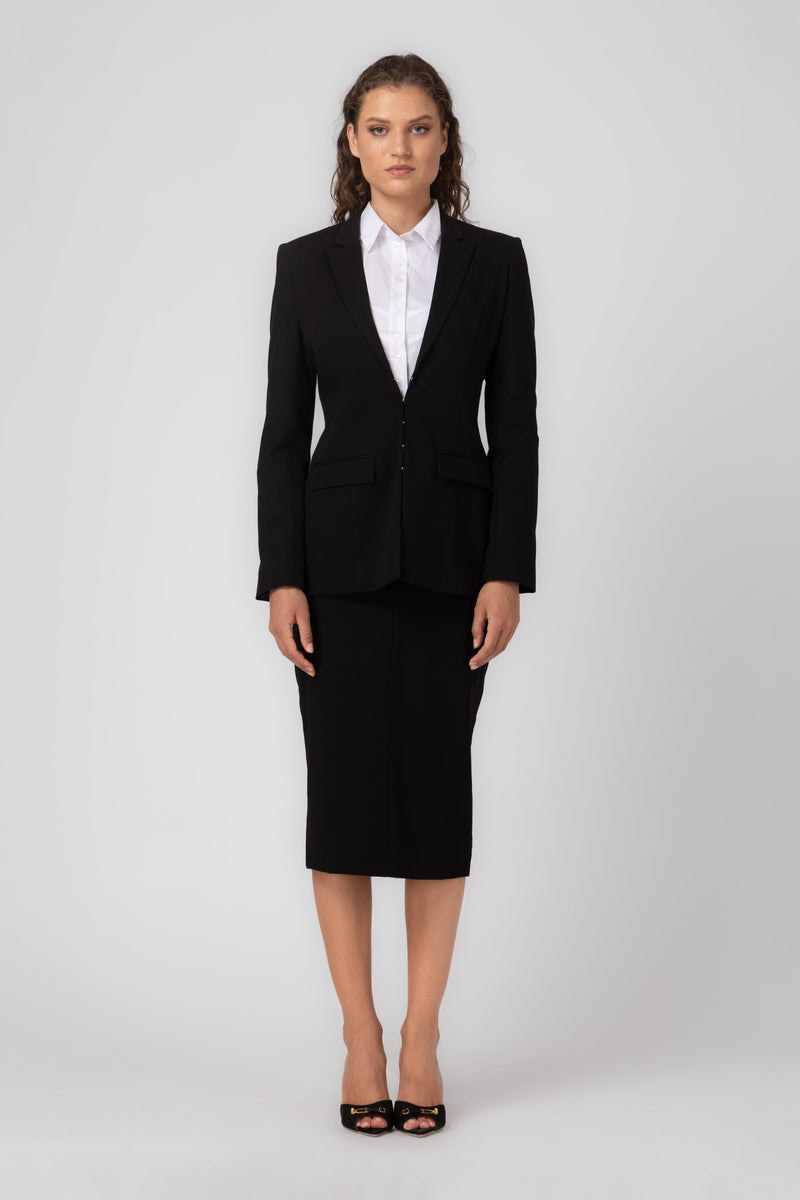 Formal Wool Blazer Black