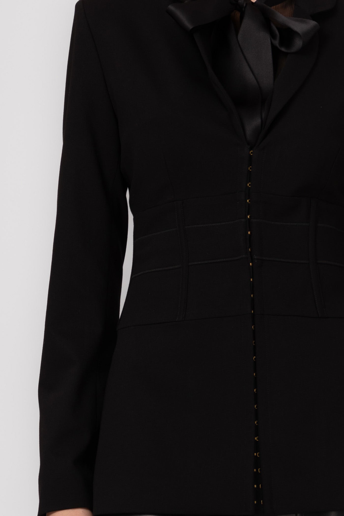 Blazer negru cu inchidere frontala Tomboy