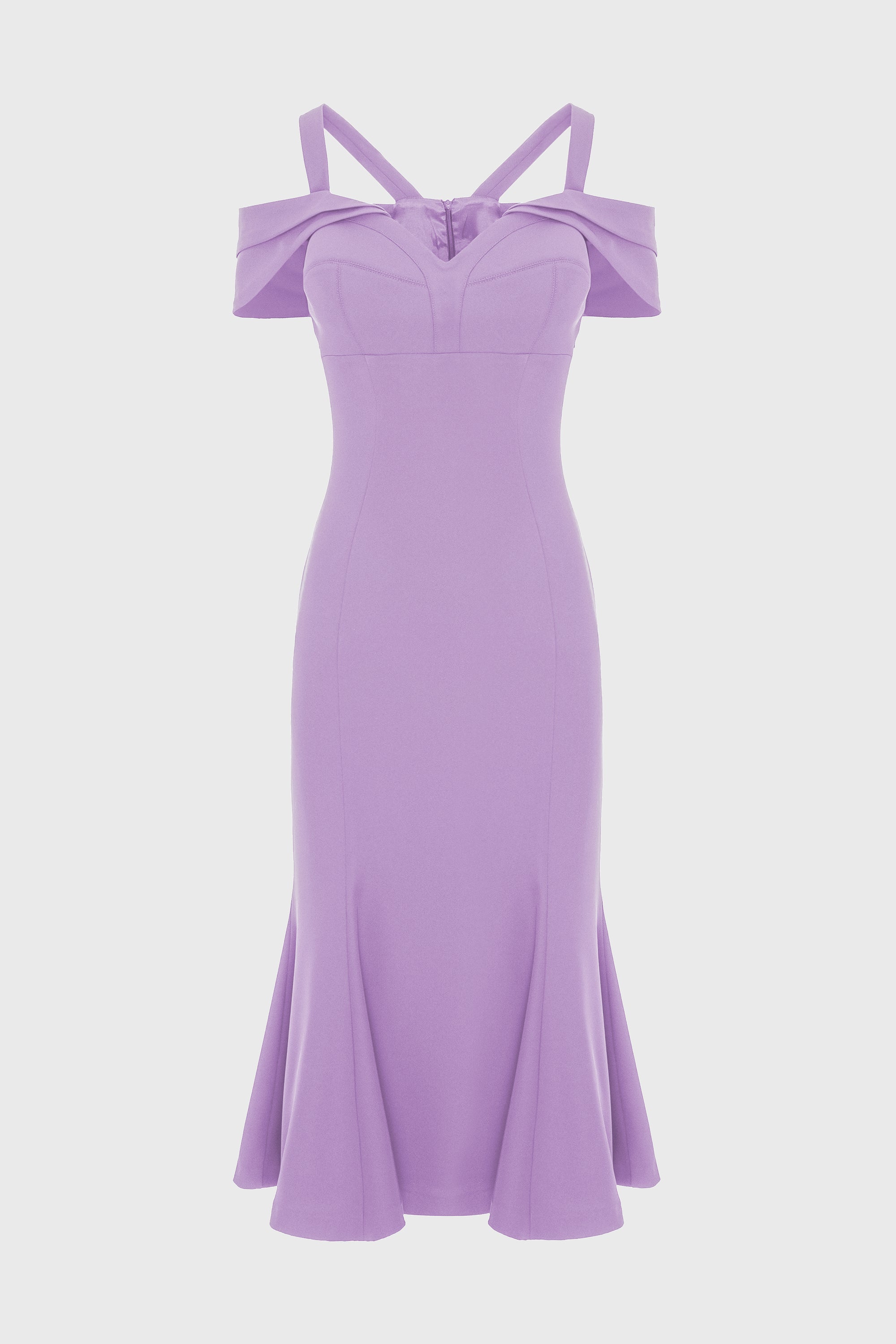Rochie lavanda midi cu cupe retro Candy