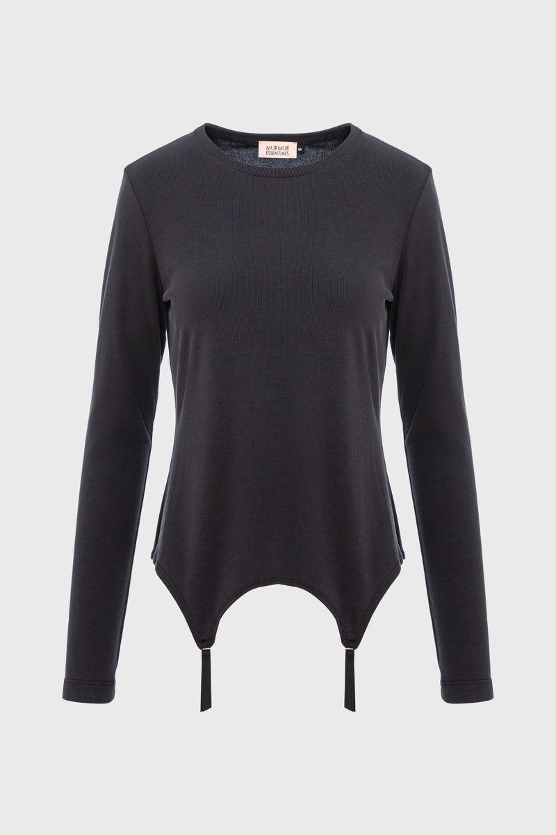 Garter Blouse Black