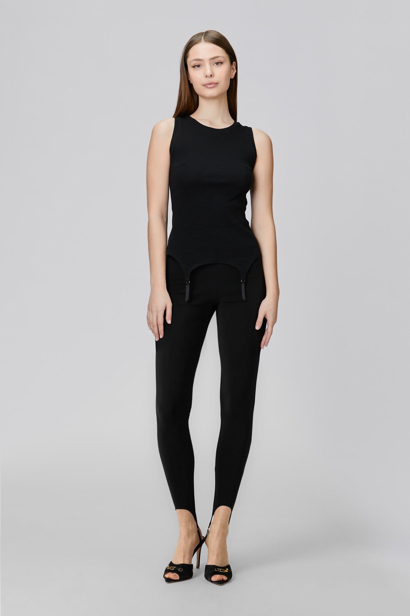 Garter Tank Top Black