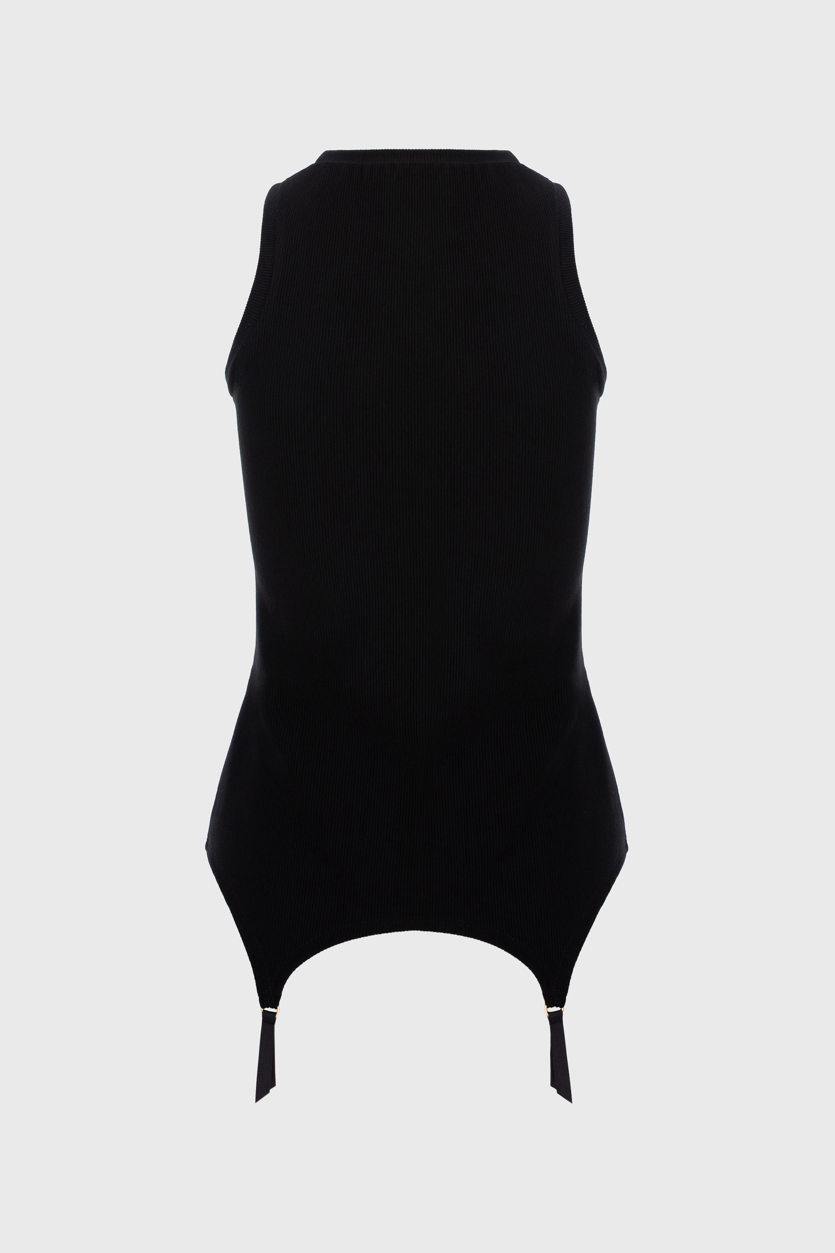 Garter Tank Top Black