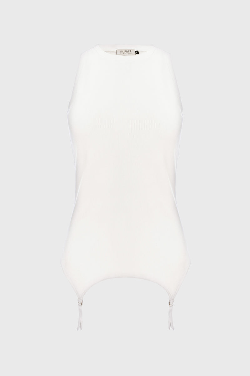 Garter Tank Top White