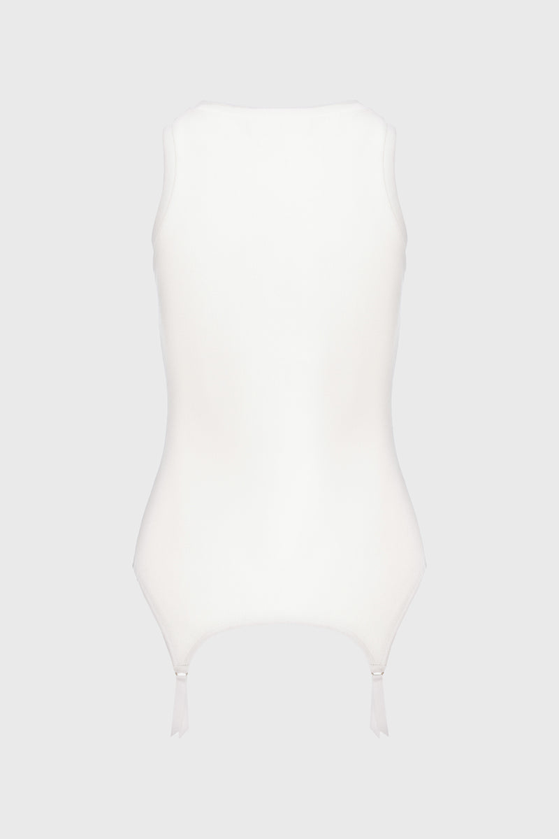 Garter Tank Top White