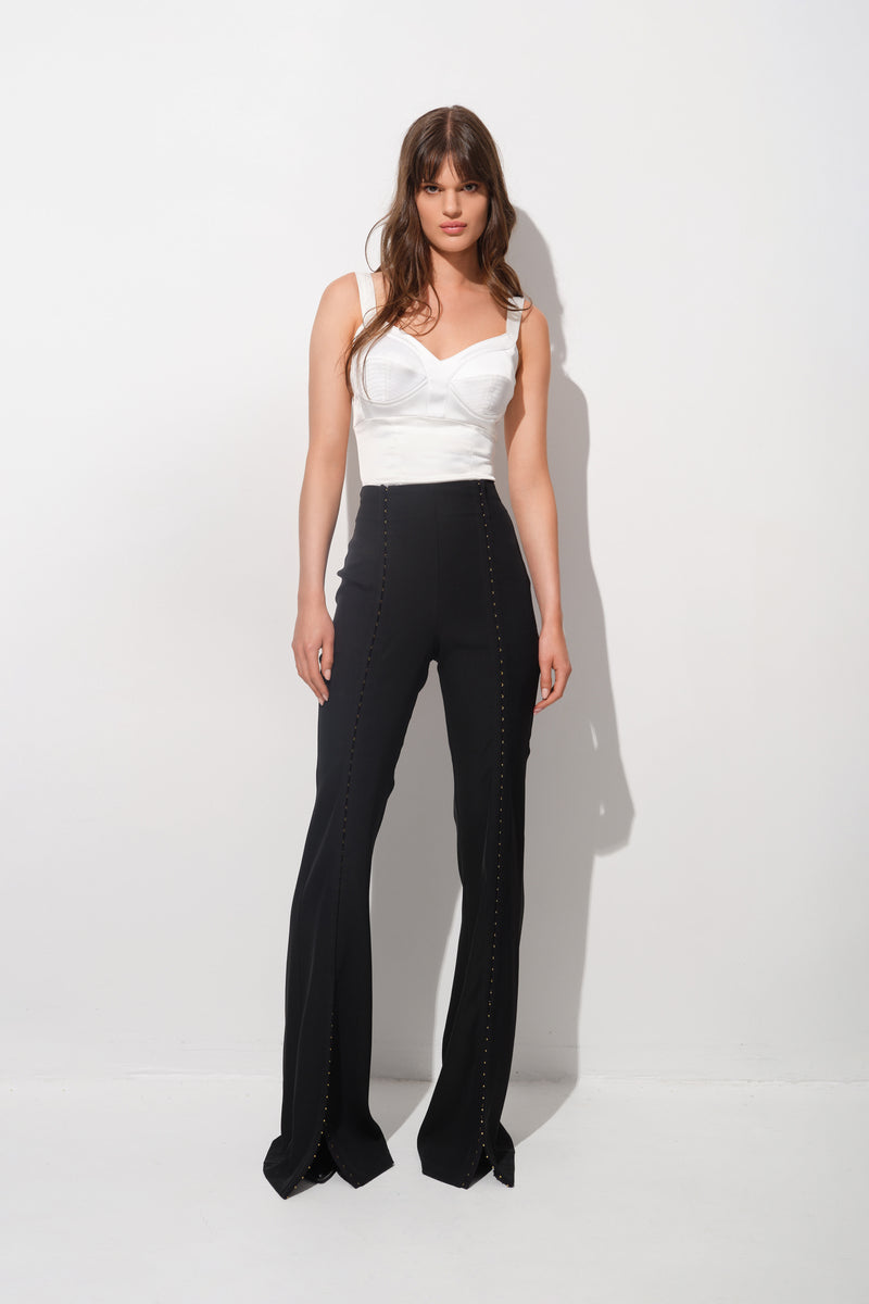 Corset alb din satin cu cupe si insiretare Sculpt