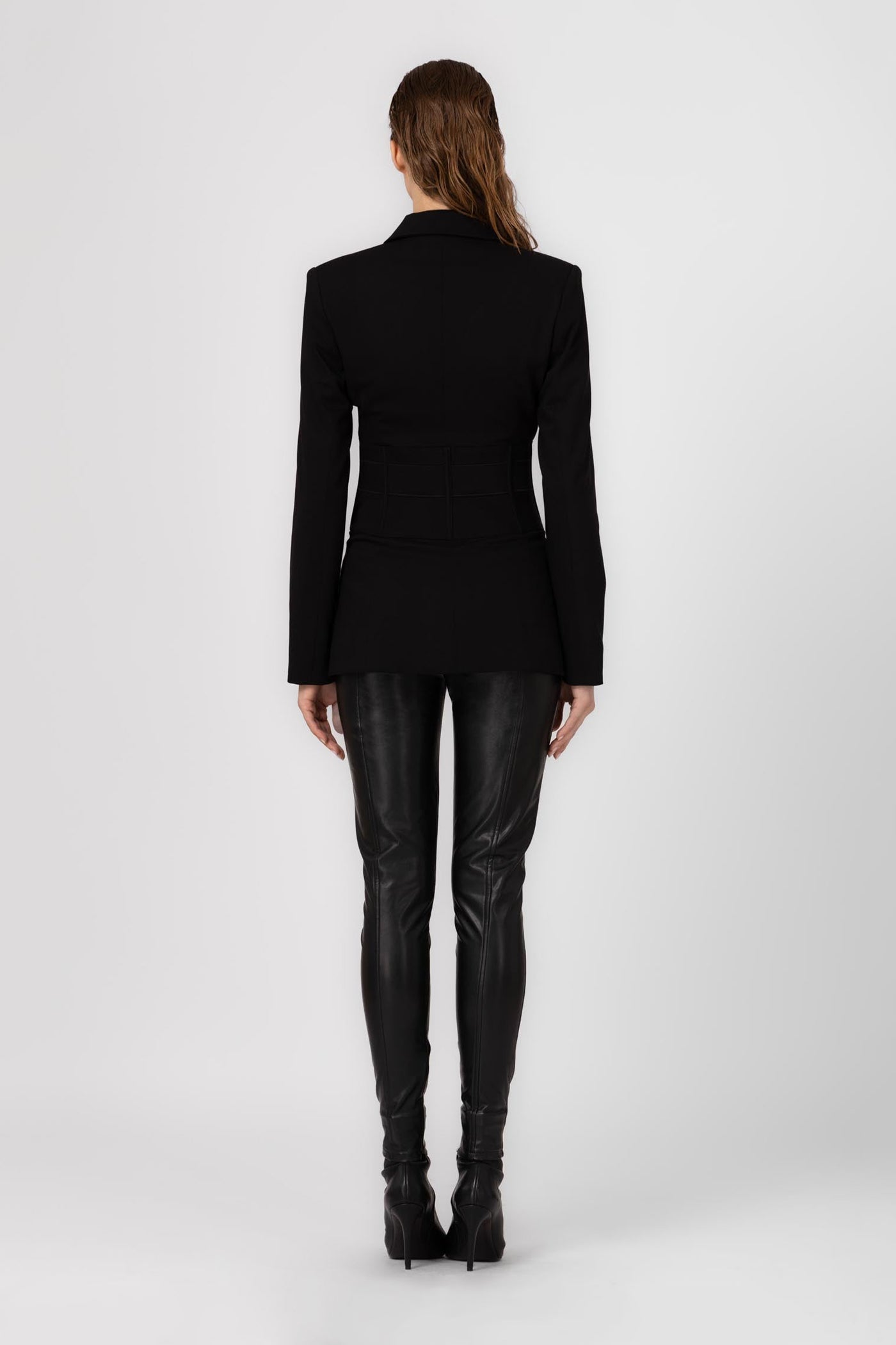 Blazer negru cu inchidere frontala Tomboy